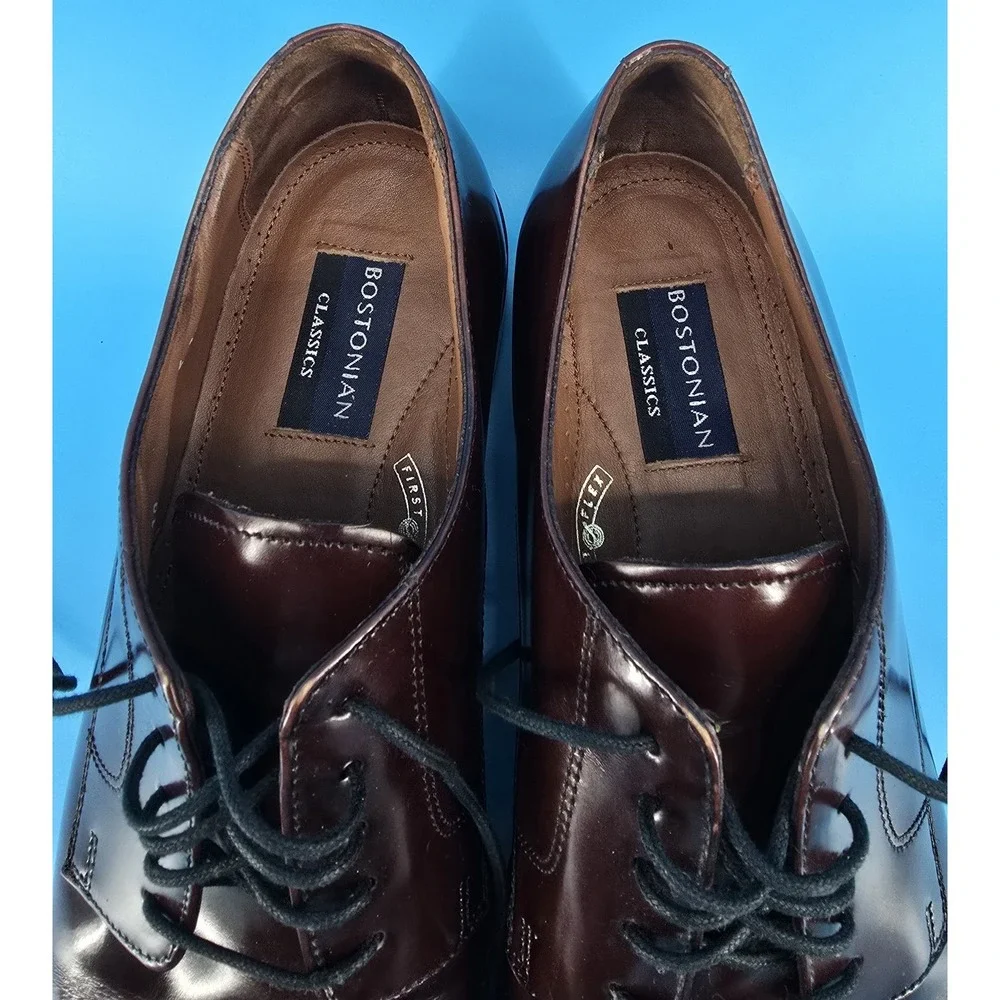 Bostonian Classics Oxfords Dress Shoes‎ Men's 10 Burgundy Leather Cap Toe Office